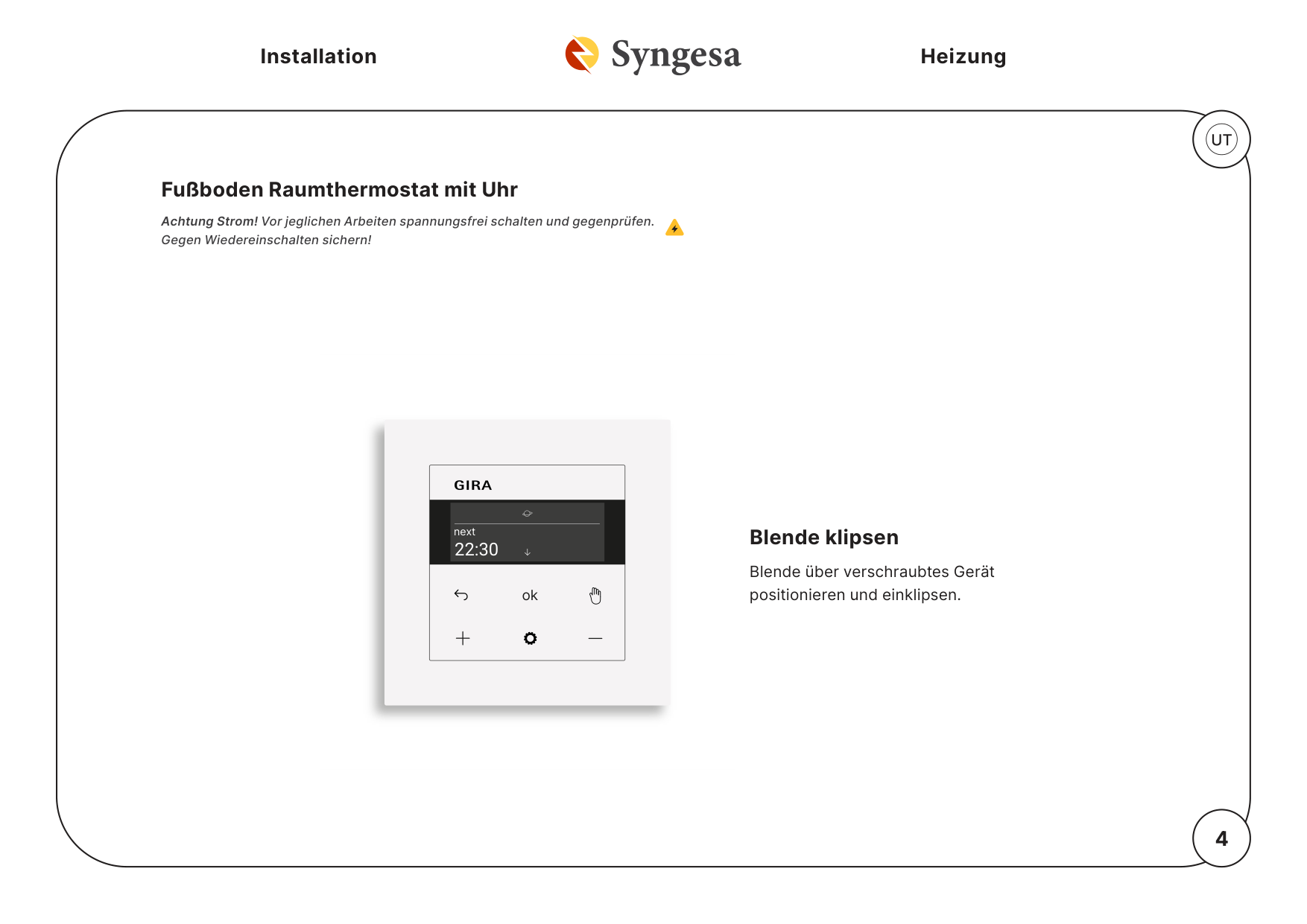 Fußboden Raumthermostat mit Uhr – 4