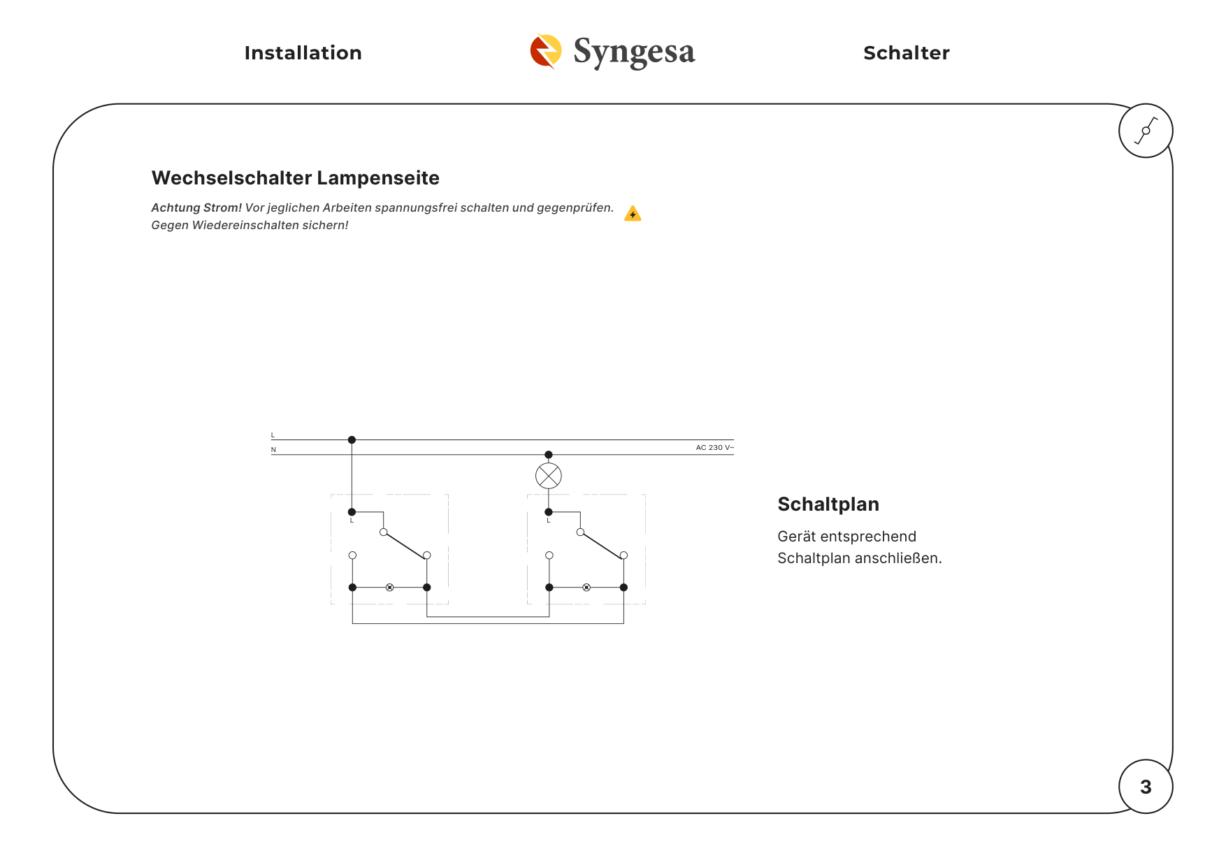 Wechselschalter Lampenseite – 3