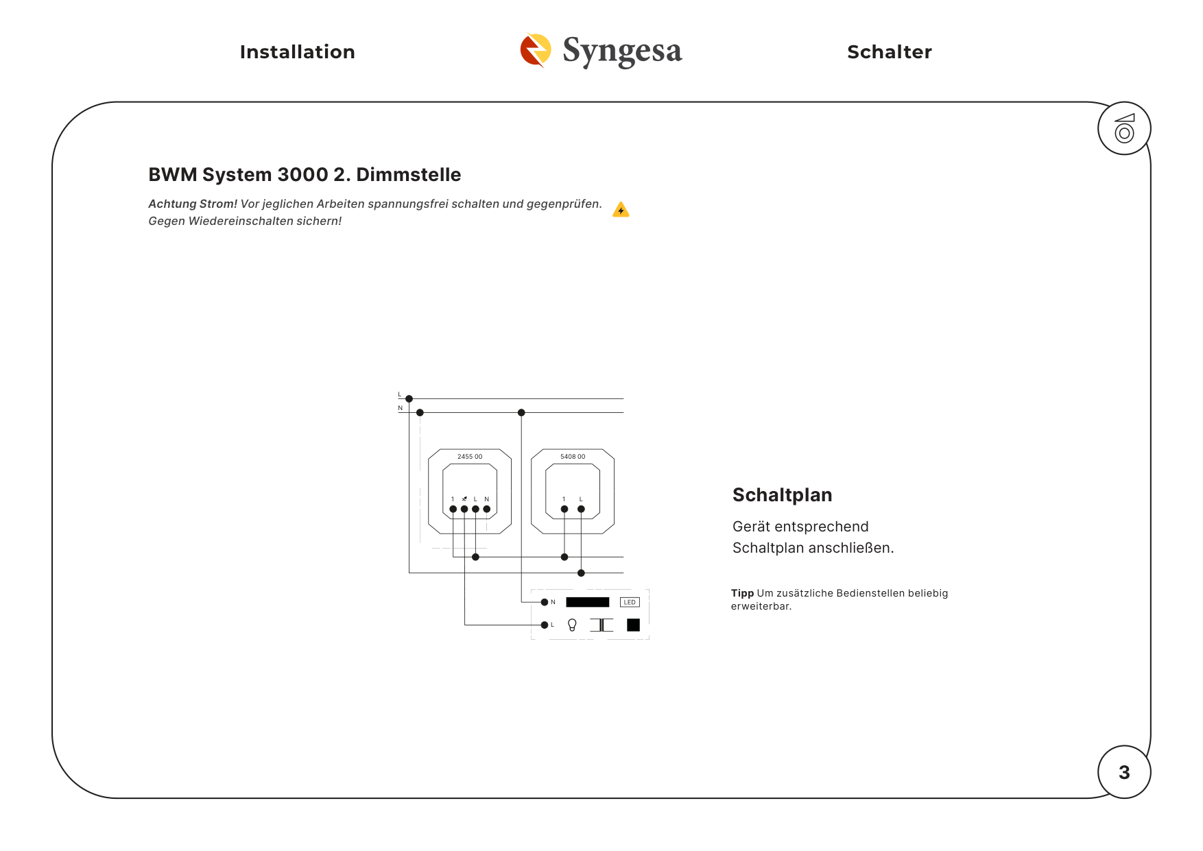 BWM System 3000 2. Dimmstelle – 3