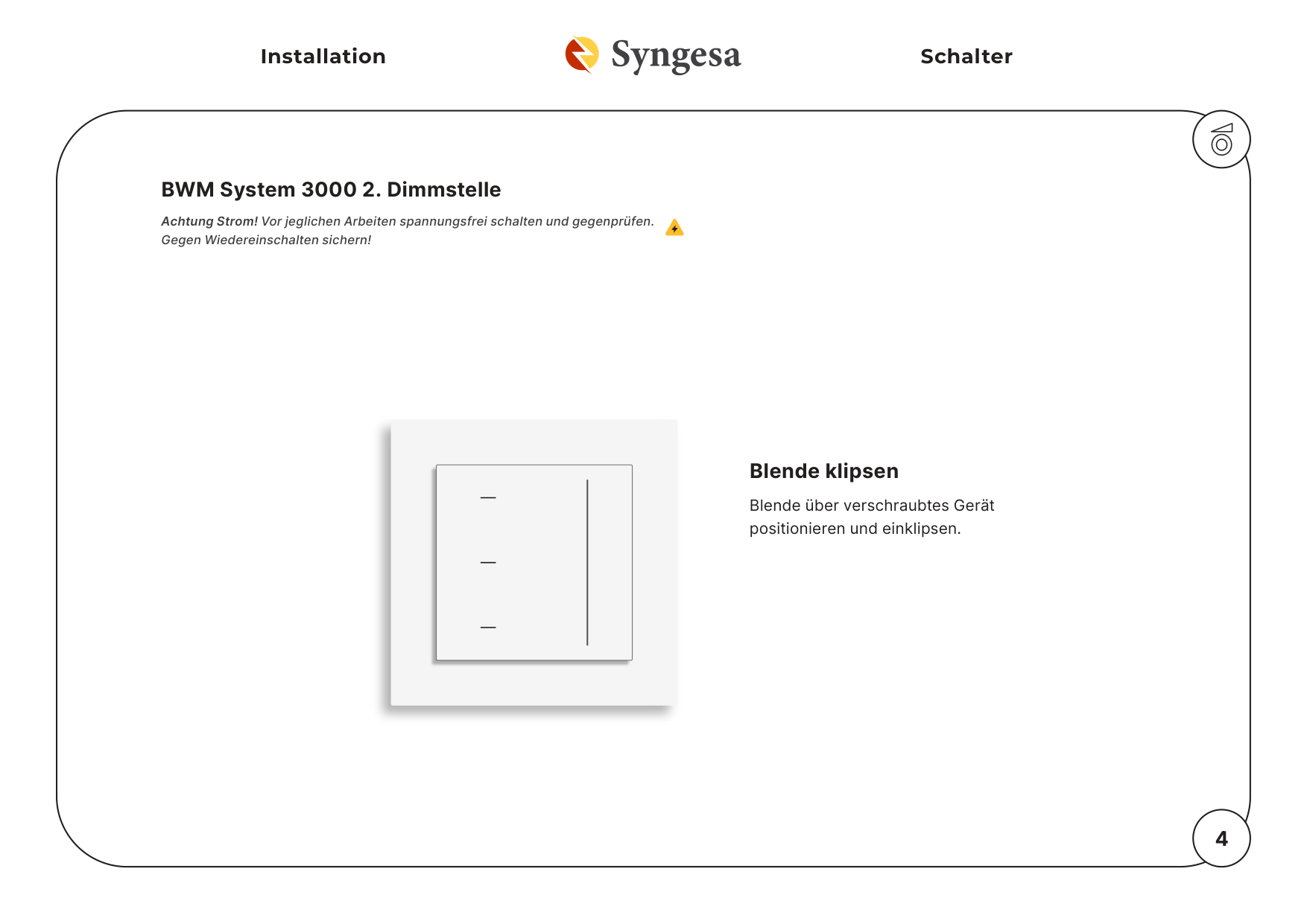 BWM System 3000 2. Dimmstelle – 4